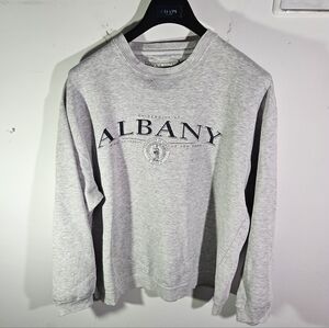 Gear for Sports University At Albany New York Grey Crewneck Pullover Sweatshirt!